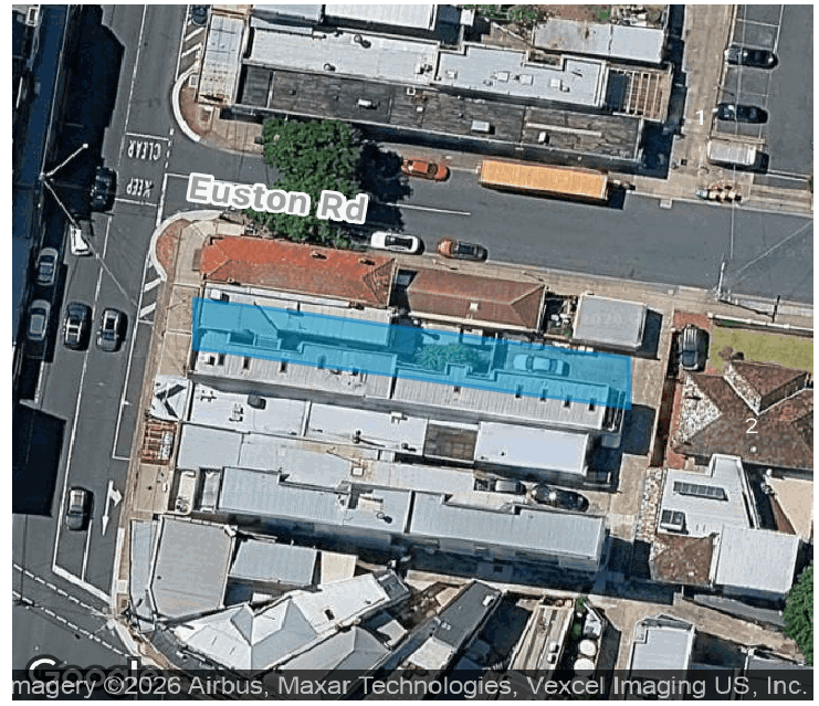 Aerial with lot highlighted
