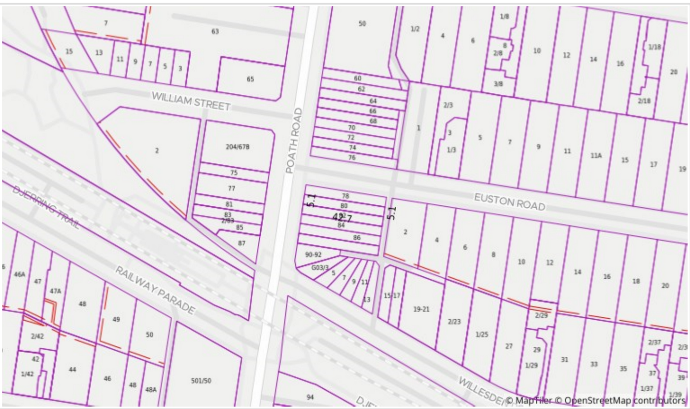Cadastre map